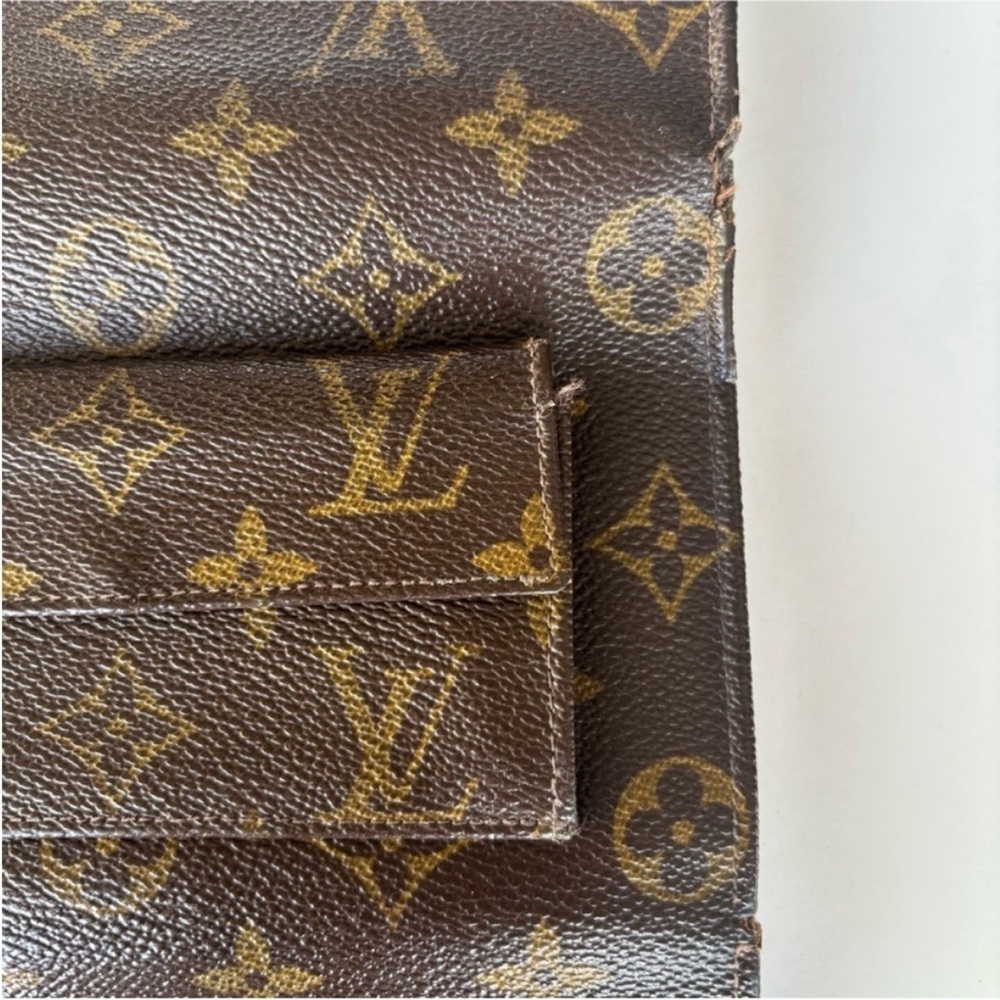 Louis Vuitton Trifold Wallet Vintage 1970s Monogram French Company Checkbook - Picture 14 of 15